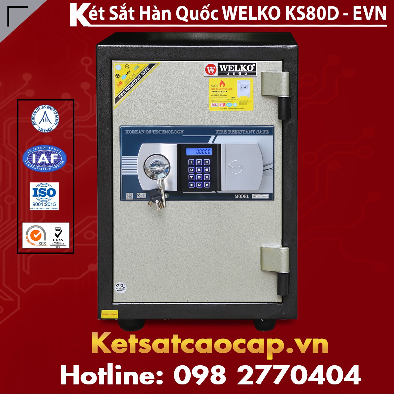 Két Sắt Siêu Cường KS80D - E Silver
