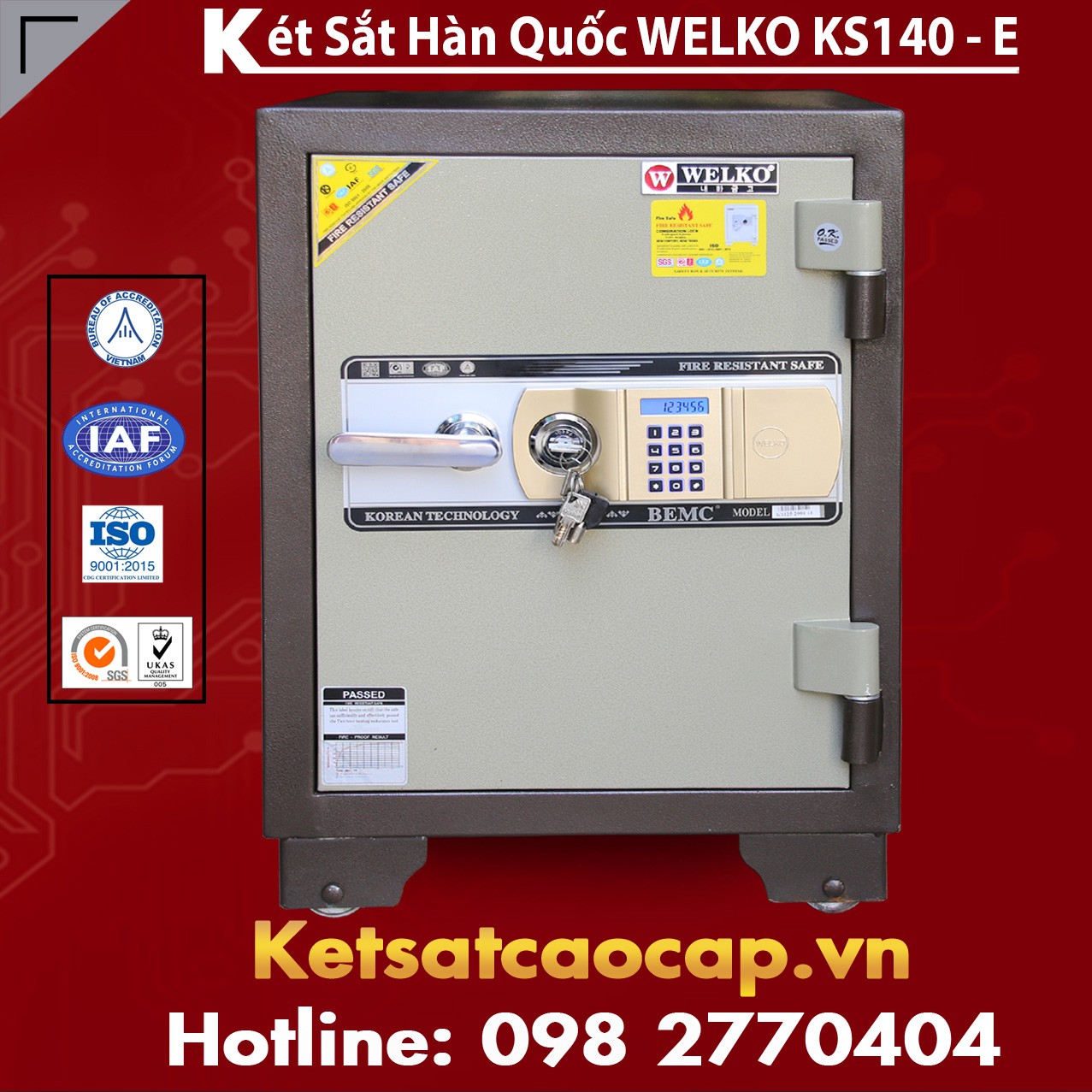 Két Sắt Văn Phòng WELKO KS140 Brown - E Gold