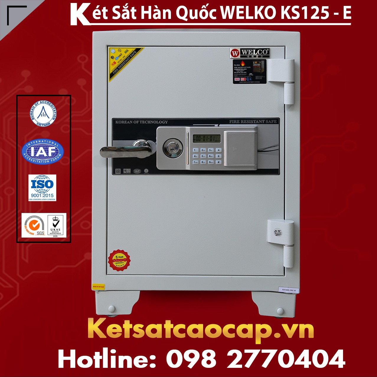 Két Sắt Siêu Cường WELKO KS125 White - Silver