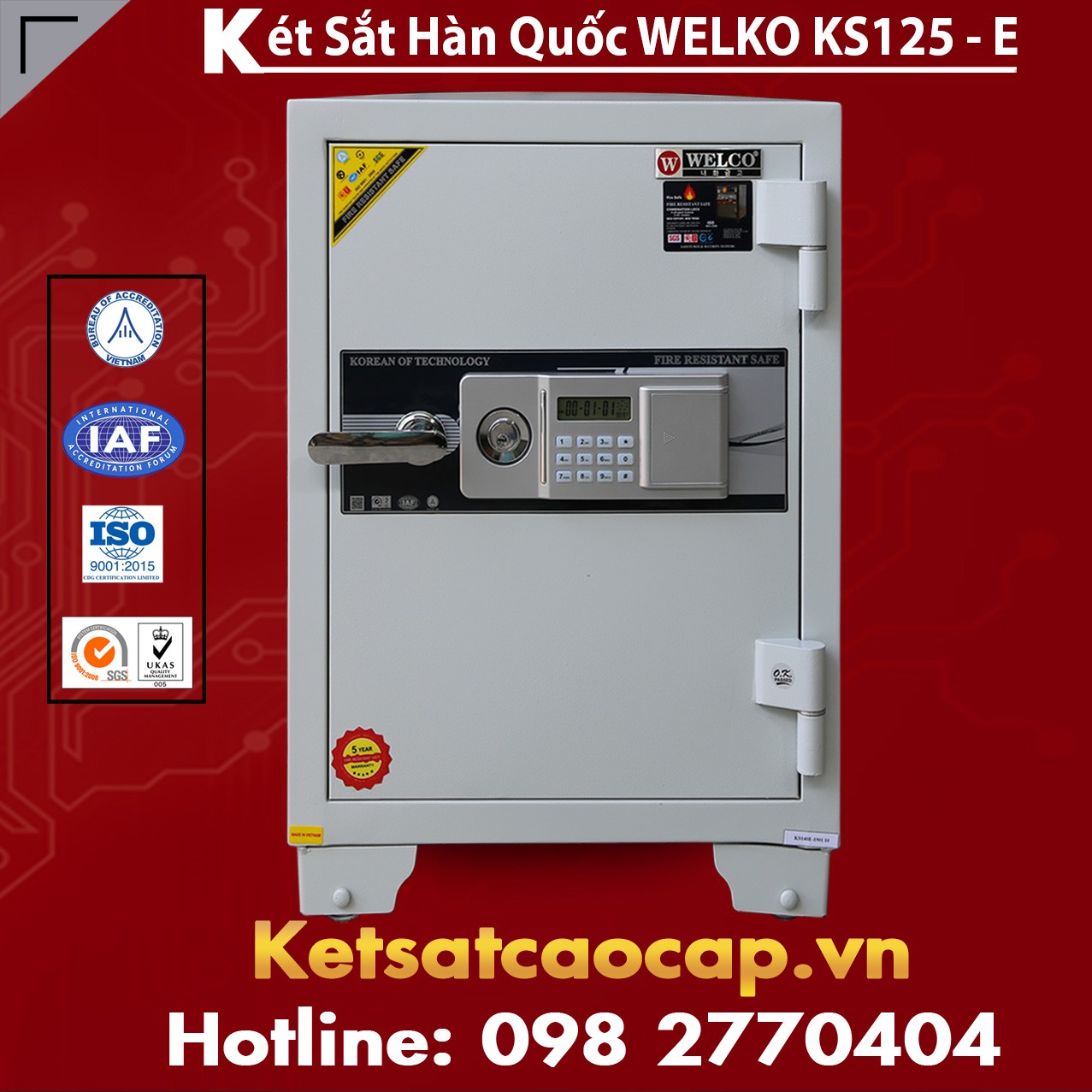 Két Sắt Siêu Cường WELKO KS160 White - Silver
