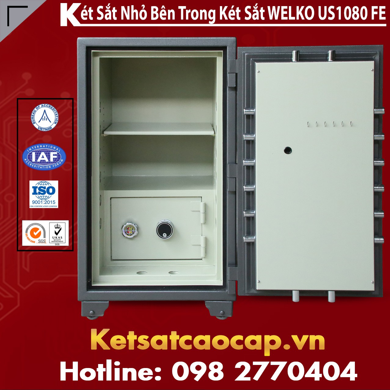 Két Sắt WELKO US1080 FE Black Két Trong Két Pro