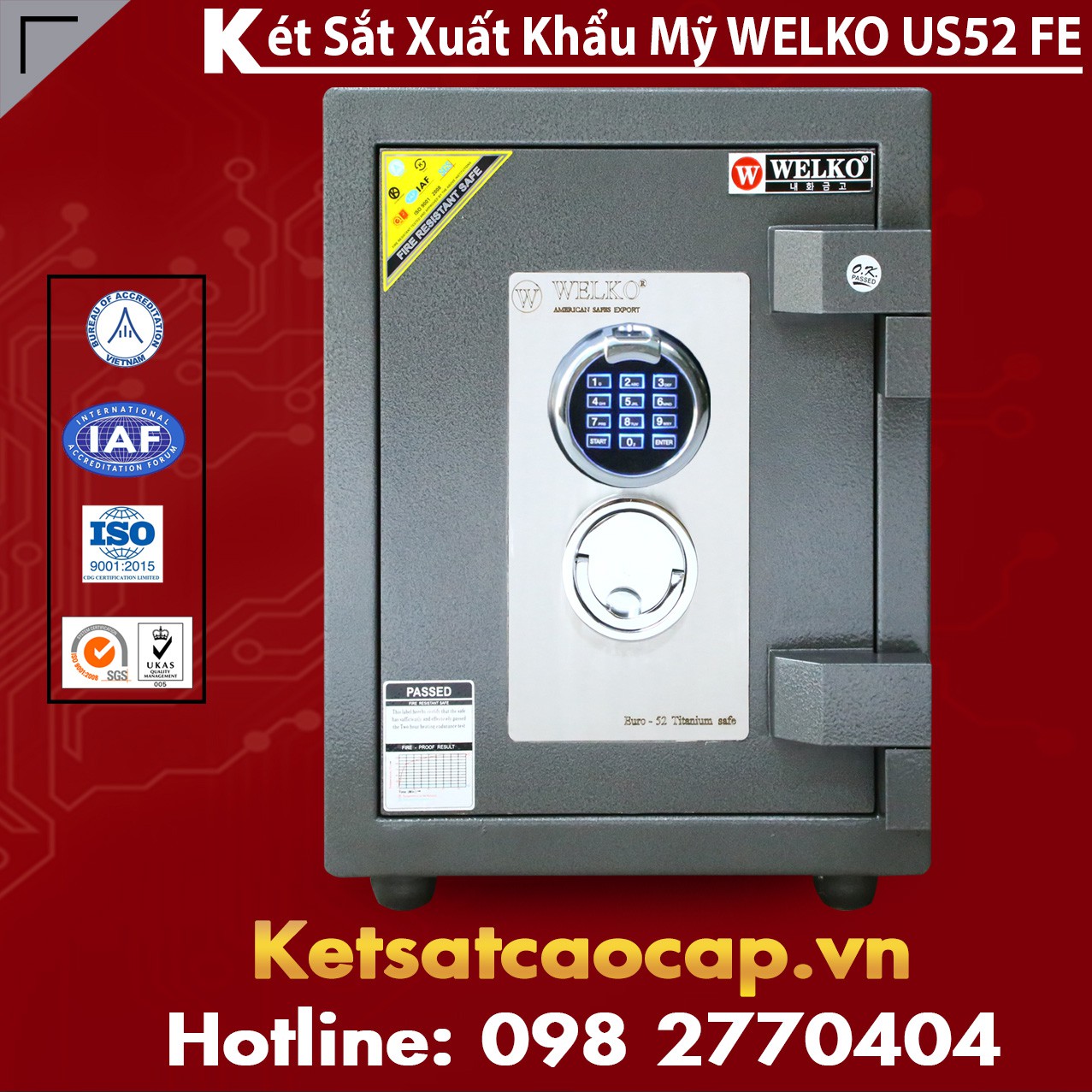 Két Sắt Siêu Cường Chính Hãng WELKO US52 FE Black