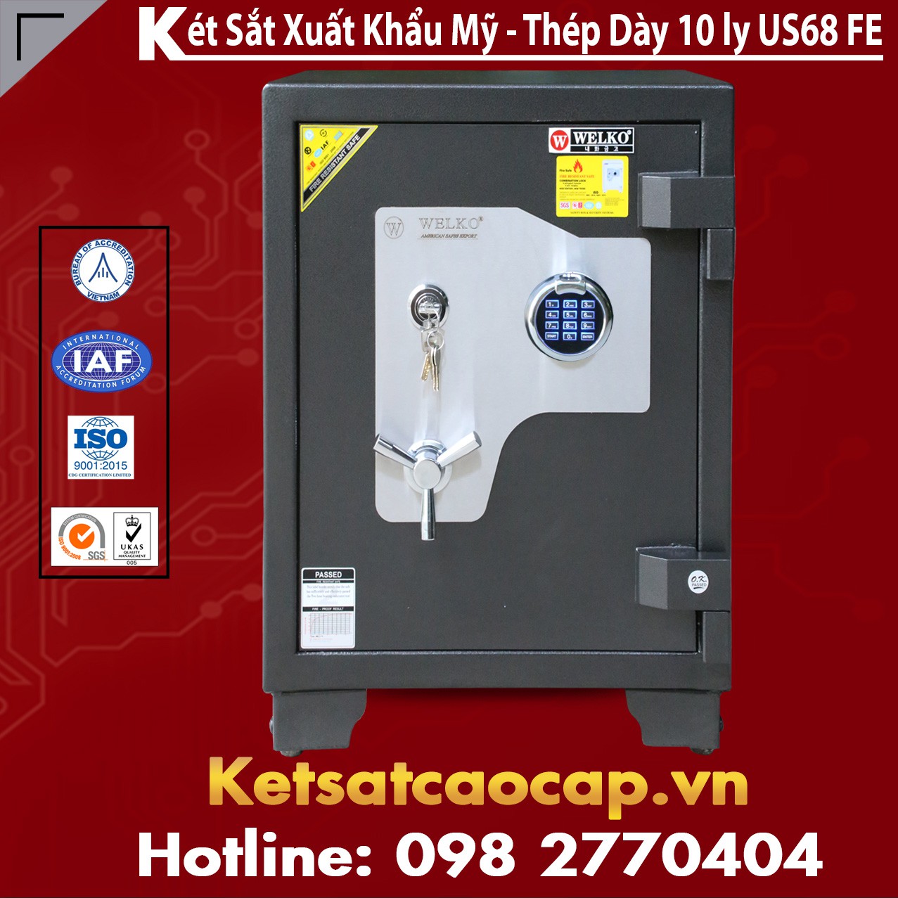 Két Sắt Siêu Cường Chính Hãng WELKO US68 FE Black