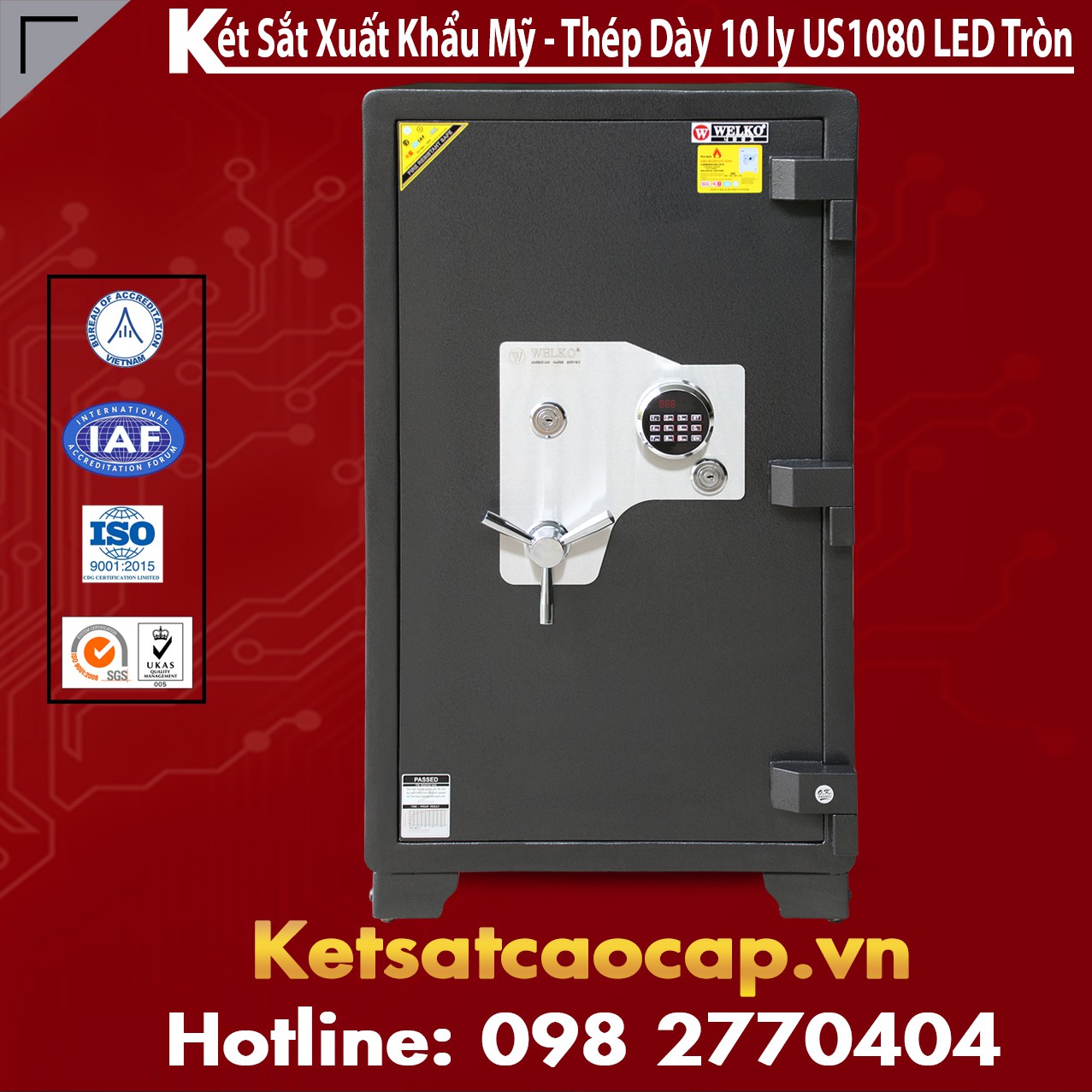 Két Sắt Sang Trọng WELKO US1080 LED