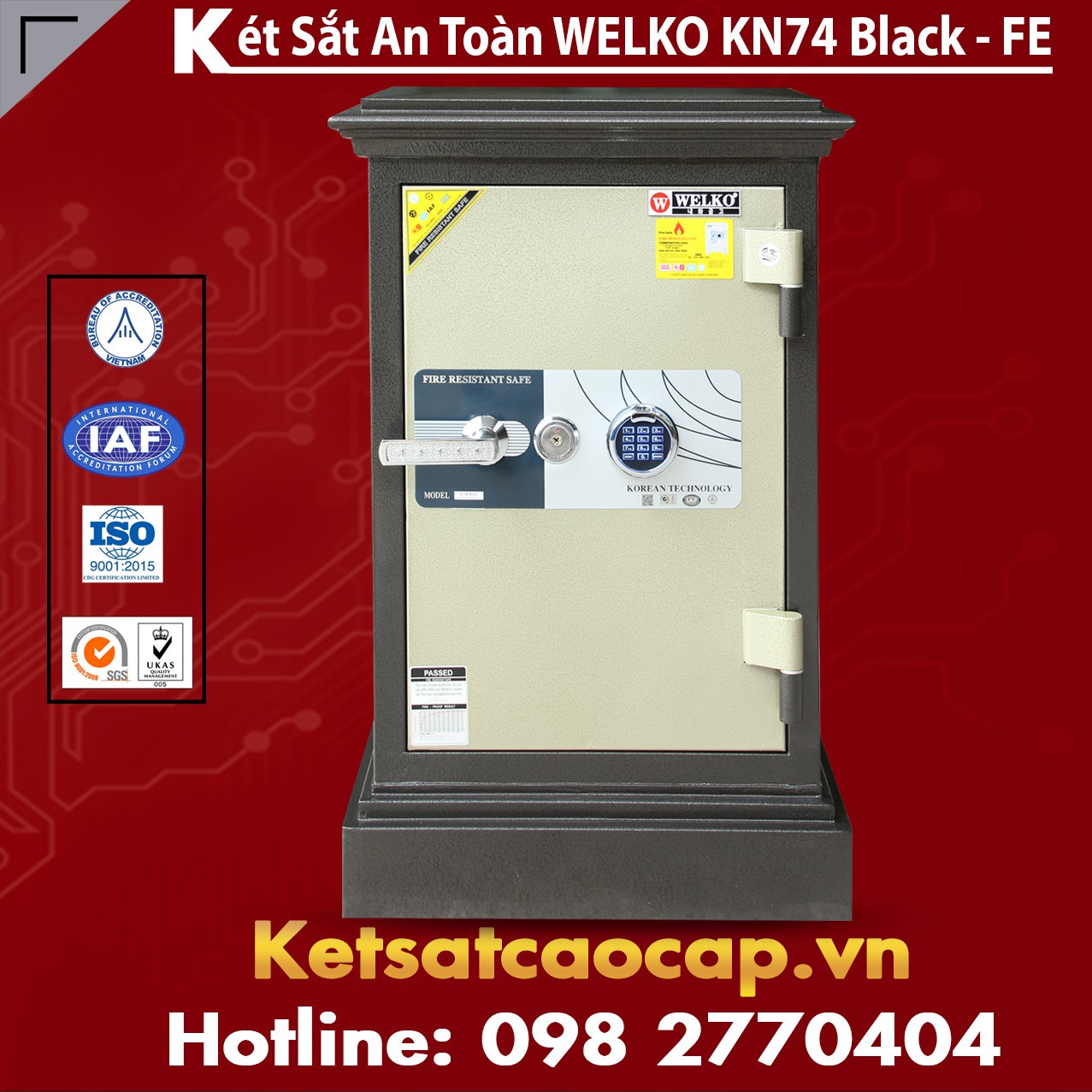 Két Sắt Long An WELKO KN74 Black - FE