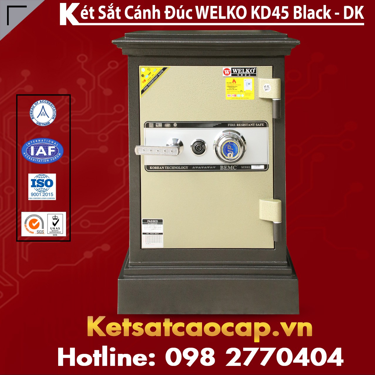 Két Sắt Cao Cấp Nhập Khẩu WELKO KD45 DK Black