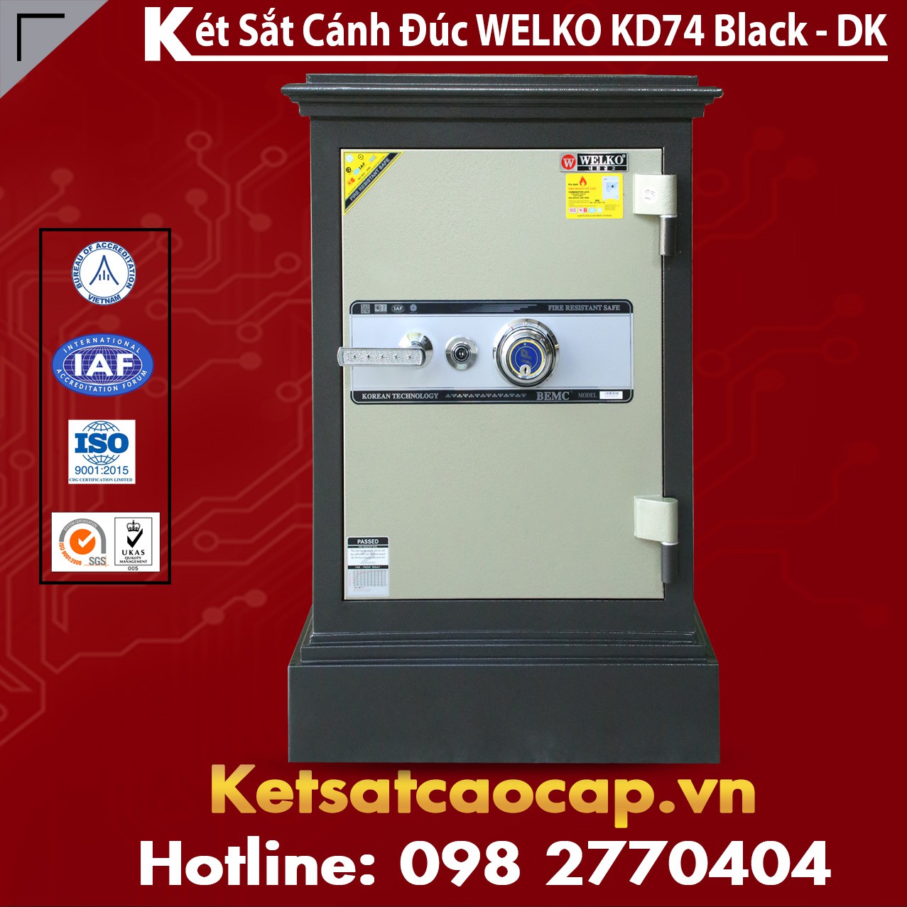 Két Sắt Cao Cấp Nhập Khẩu WELKO KD74 DK Black
