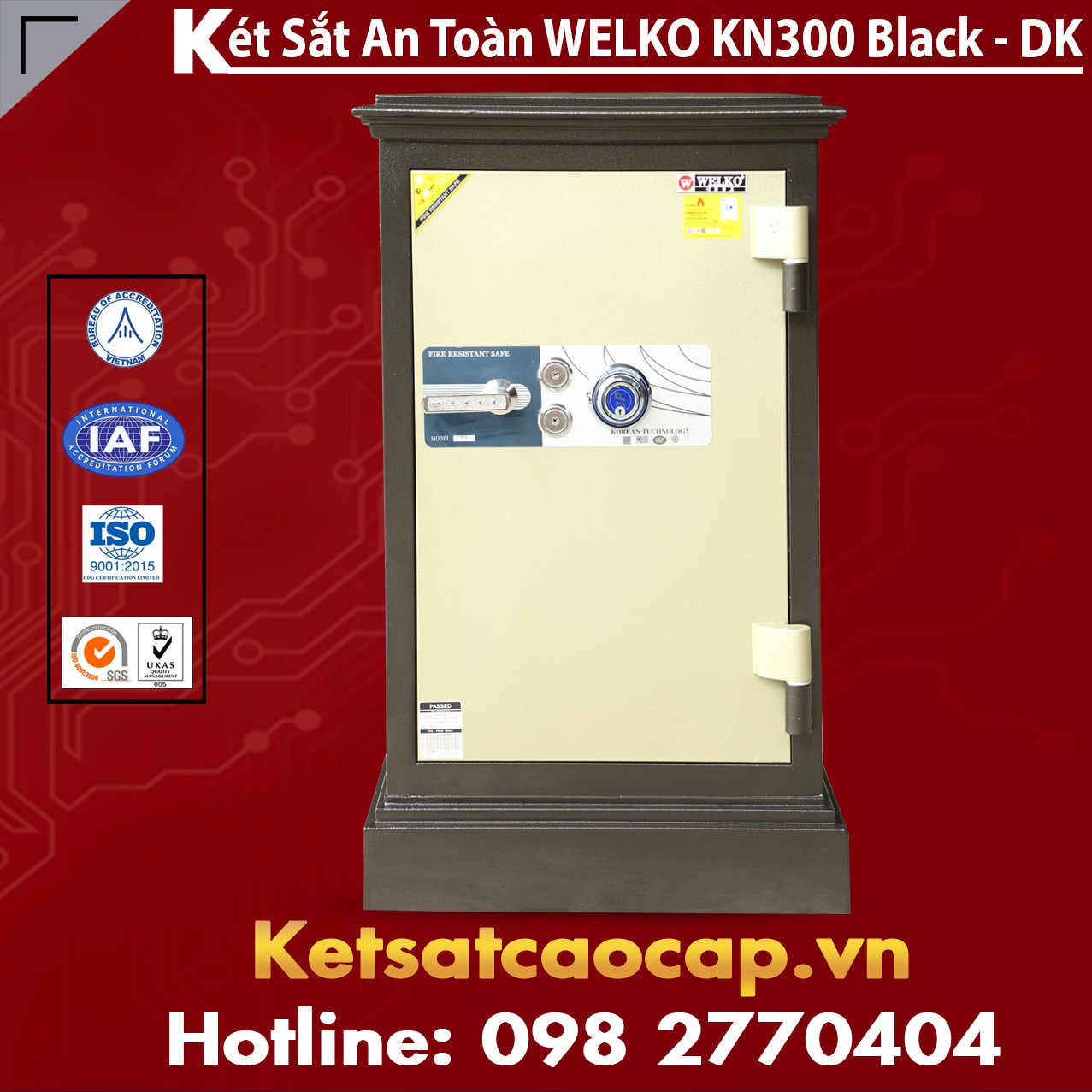 Két Sắt Đà Lạt WELKO KN300 Black - DK
