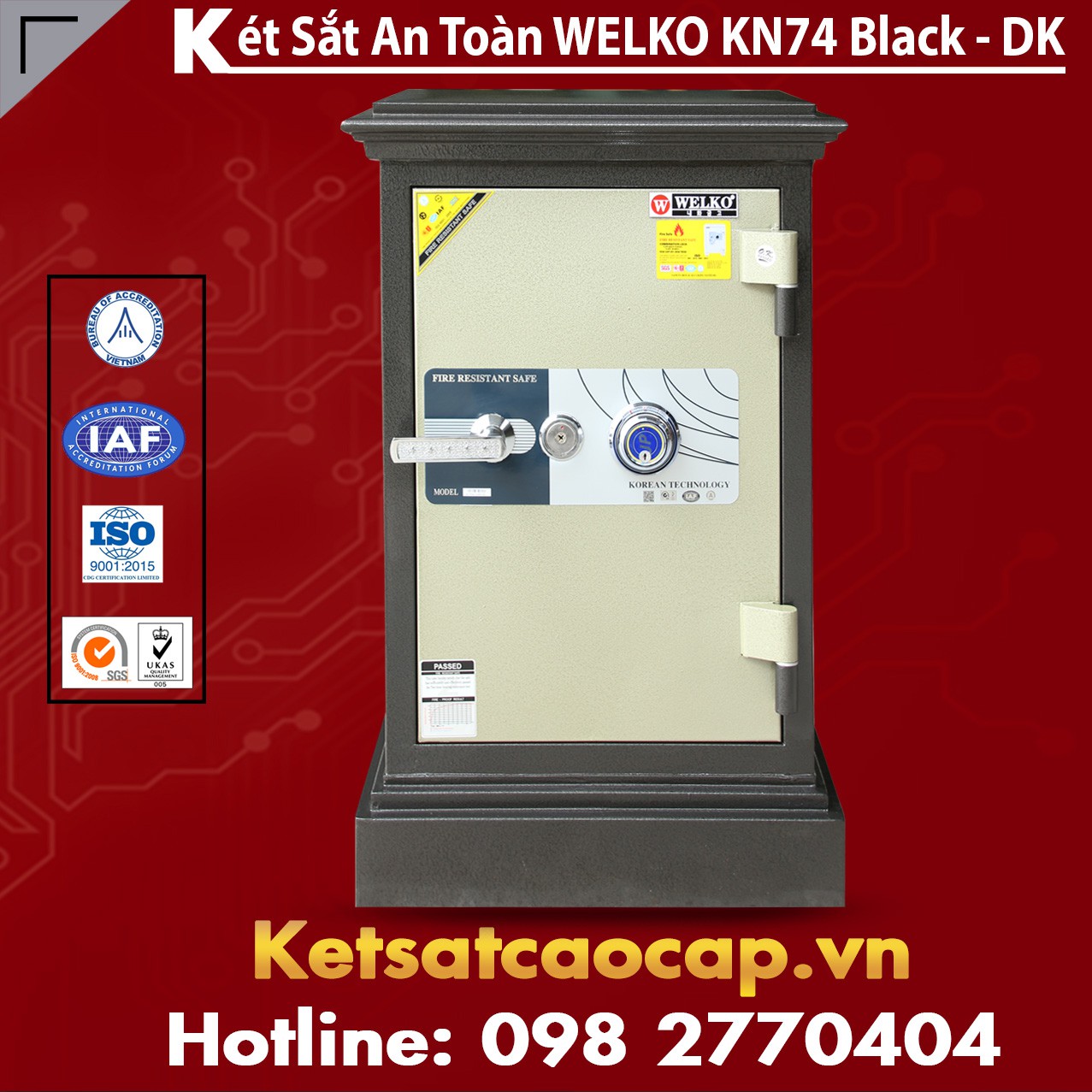 Két Sắt Đà Lạt WELKO KN74 Black - DK