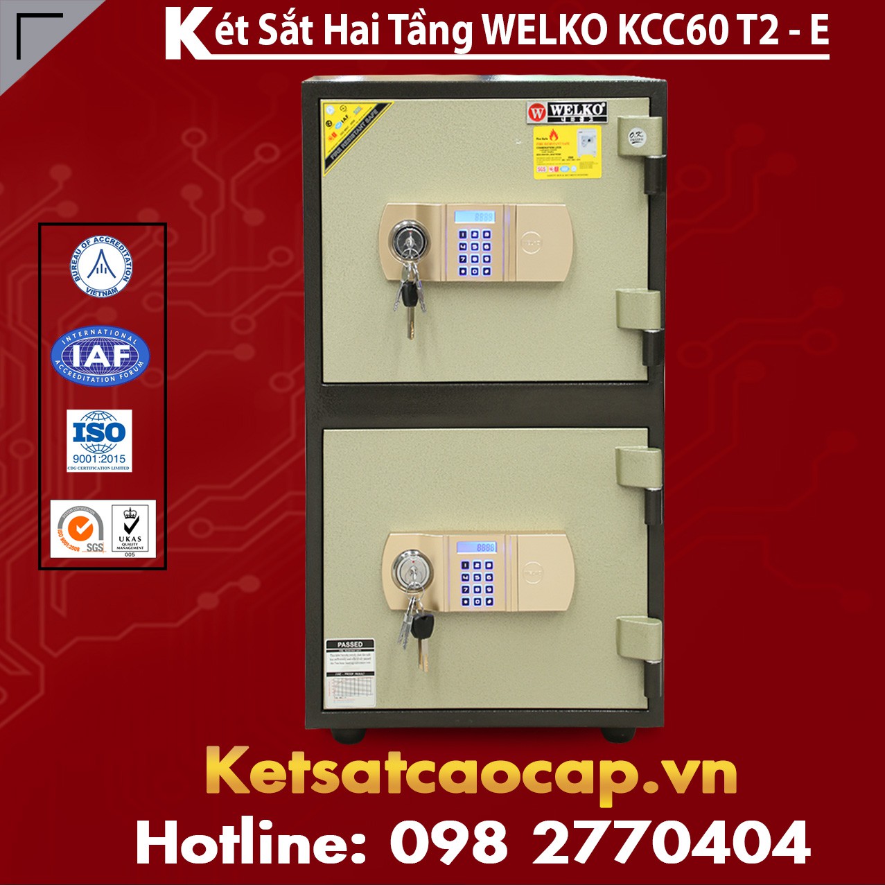Két Sắt Hai Tầng WELKO KCC60 T2 - E