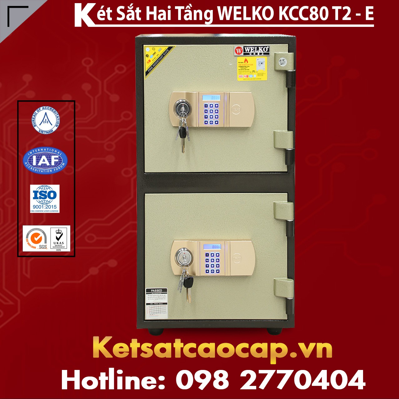 Két Sắt Hai Tầng WELKO KCC80 T2 - E