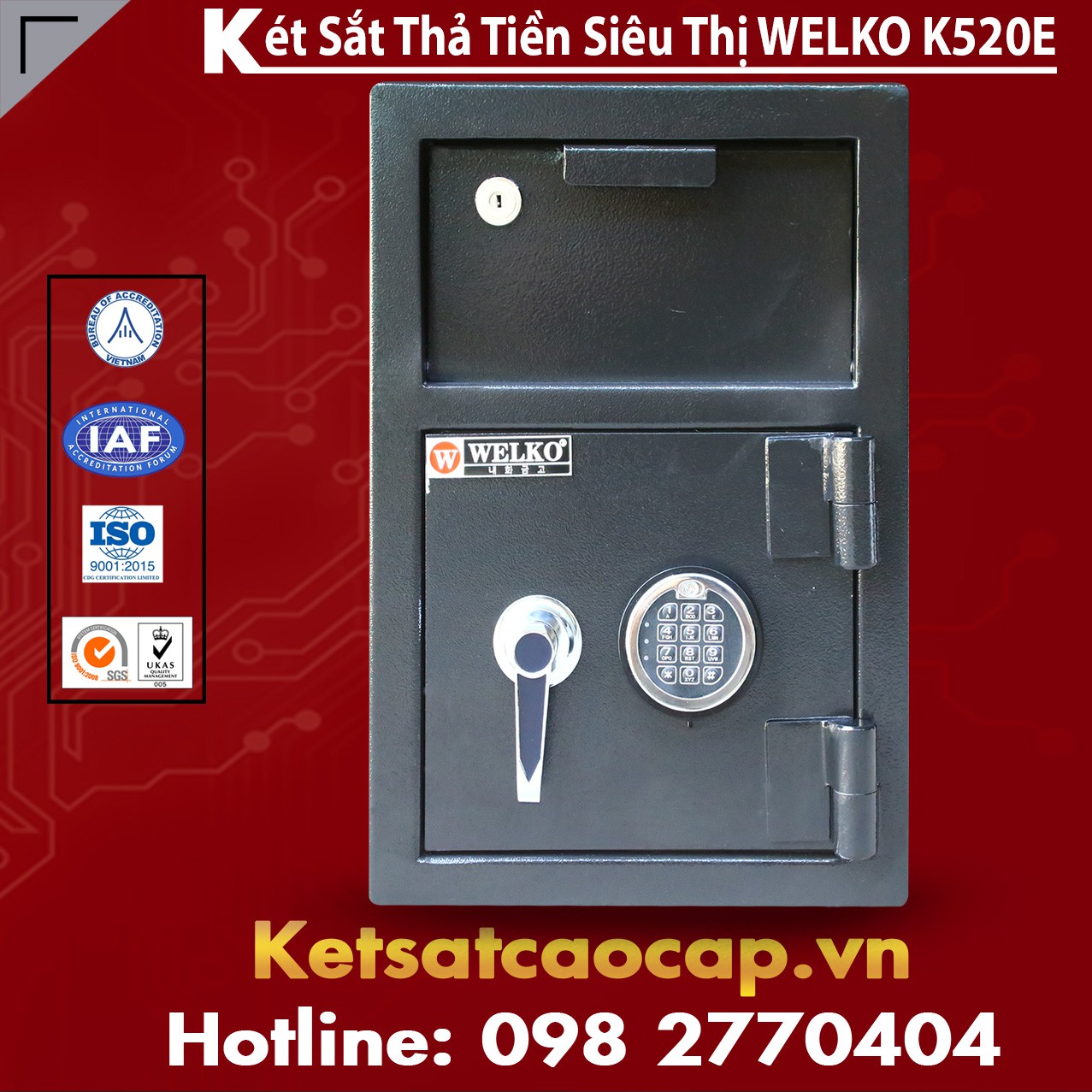 Két Sắt Quầy Thu Ngân WELKO K520 - E