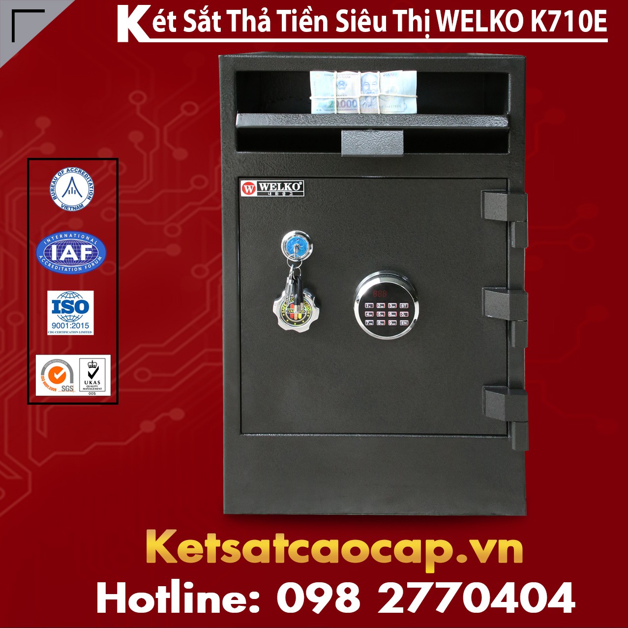 Két Sắt Quầy Thu Ngân WELKO K710 - E