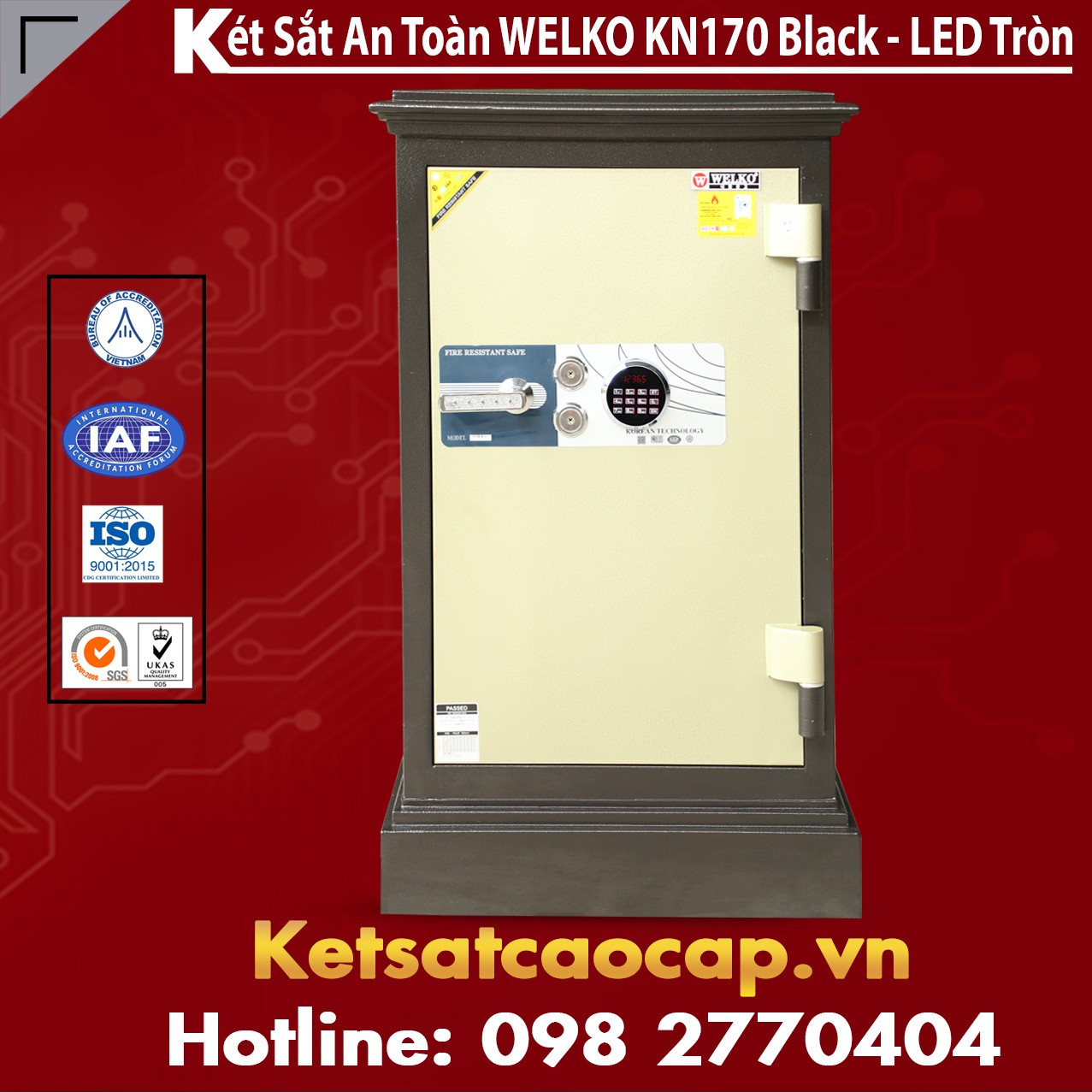 Két Sắt Thép Tấm Siêu Cường WELKO KN170 - Led Tròn