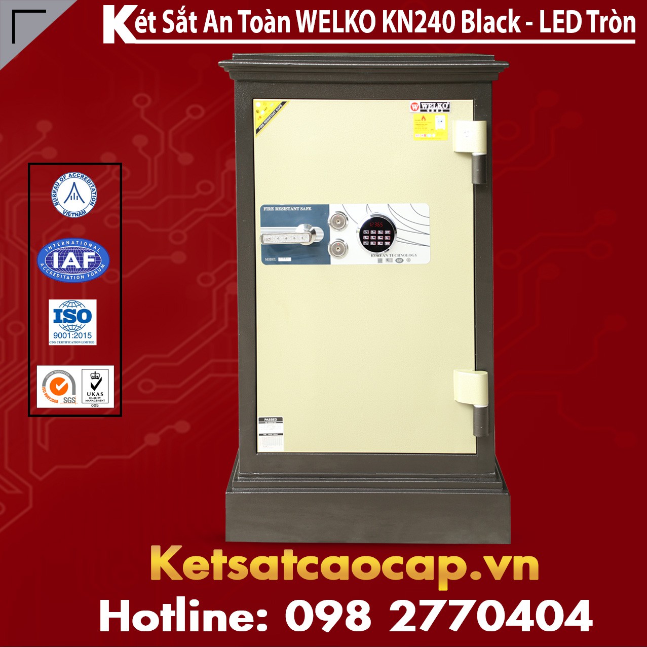 Két Sắt Thép Tấm Siêu Cường WELKO KN240 - Led Tròn