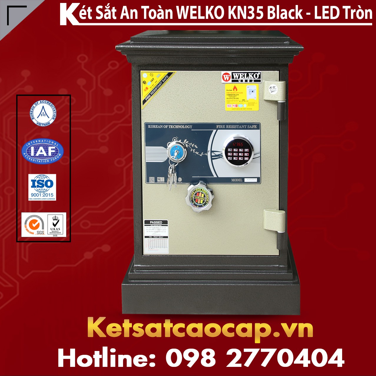Két Sắt Thép Tấm Siêu Cường WELKO KN35 - Led Tròn