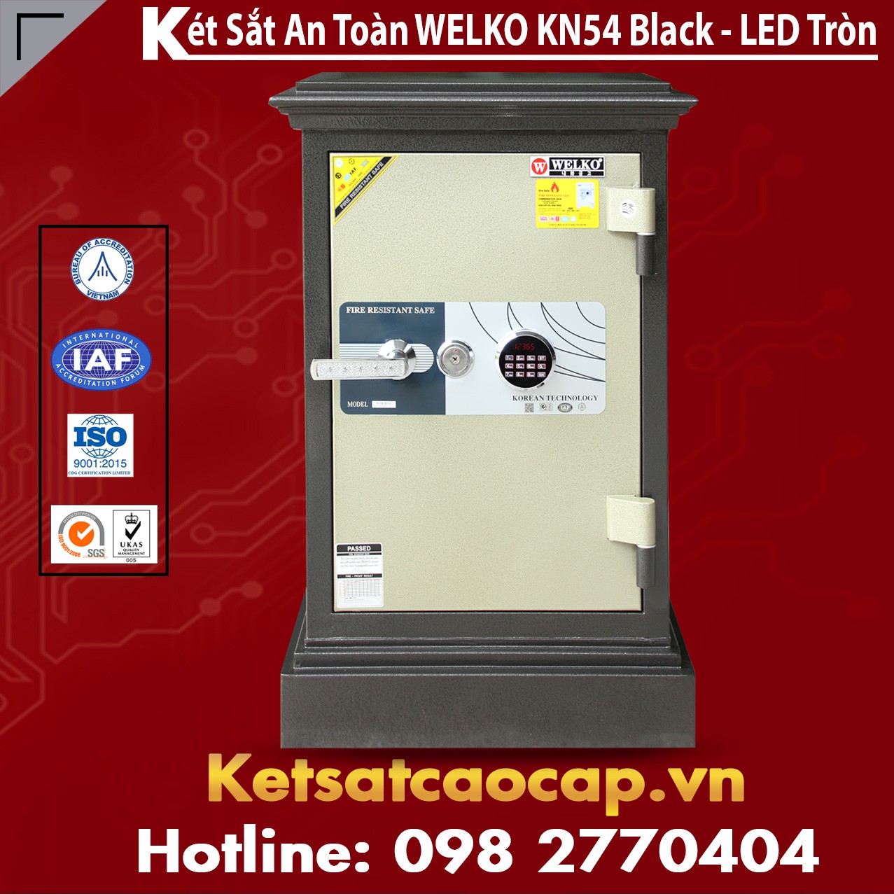 Két Sắt Thép Tấm Siêu Cường WELKO KN54 - Led Tròn