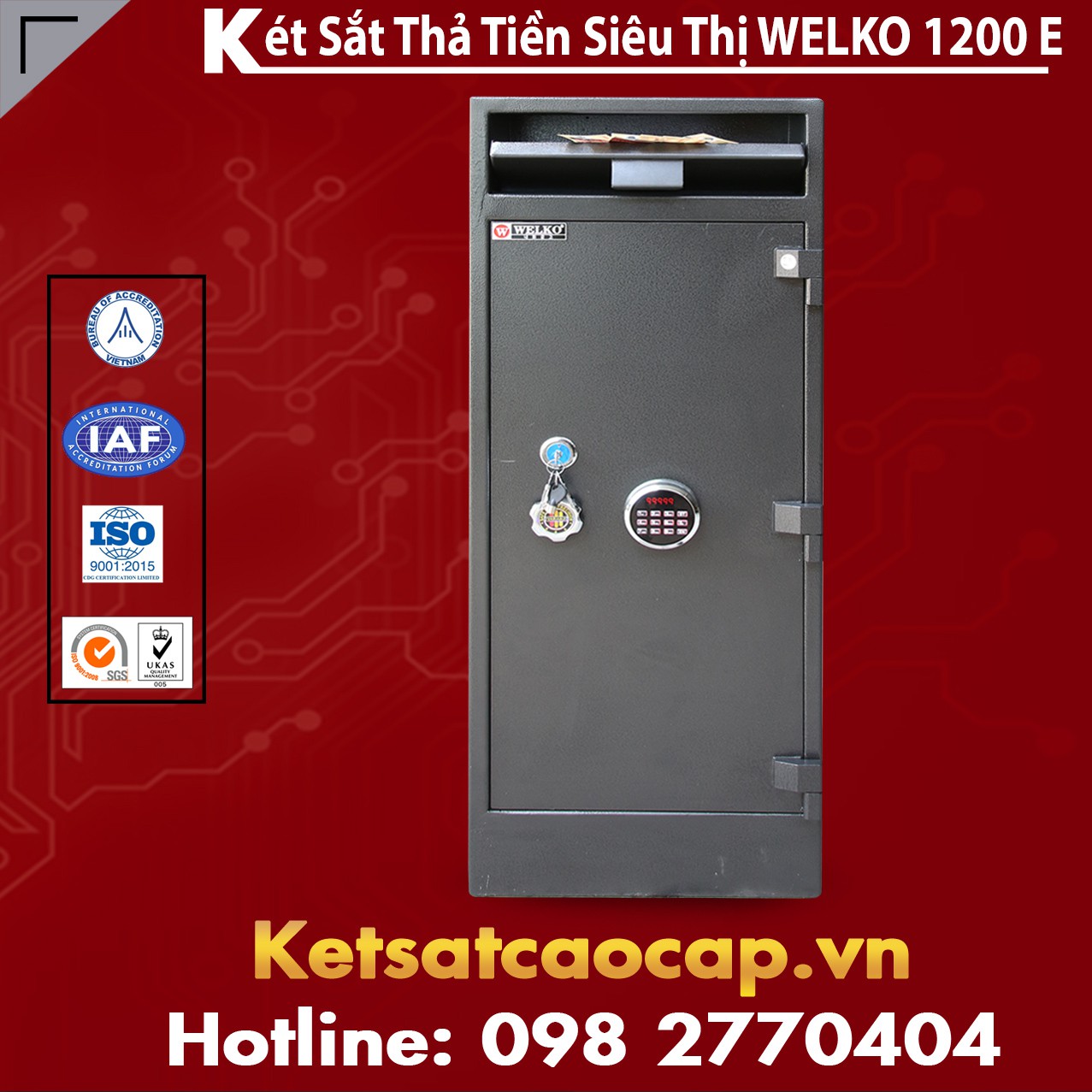 Két Sắt Quầy Thu Ngân WELKO K1200 - E
