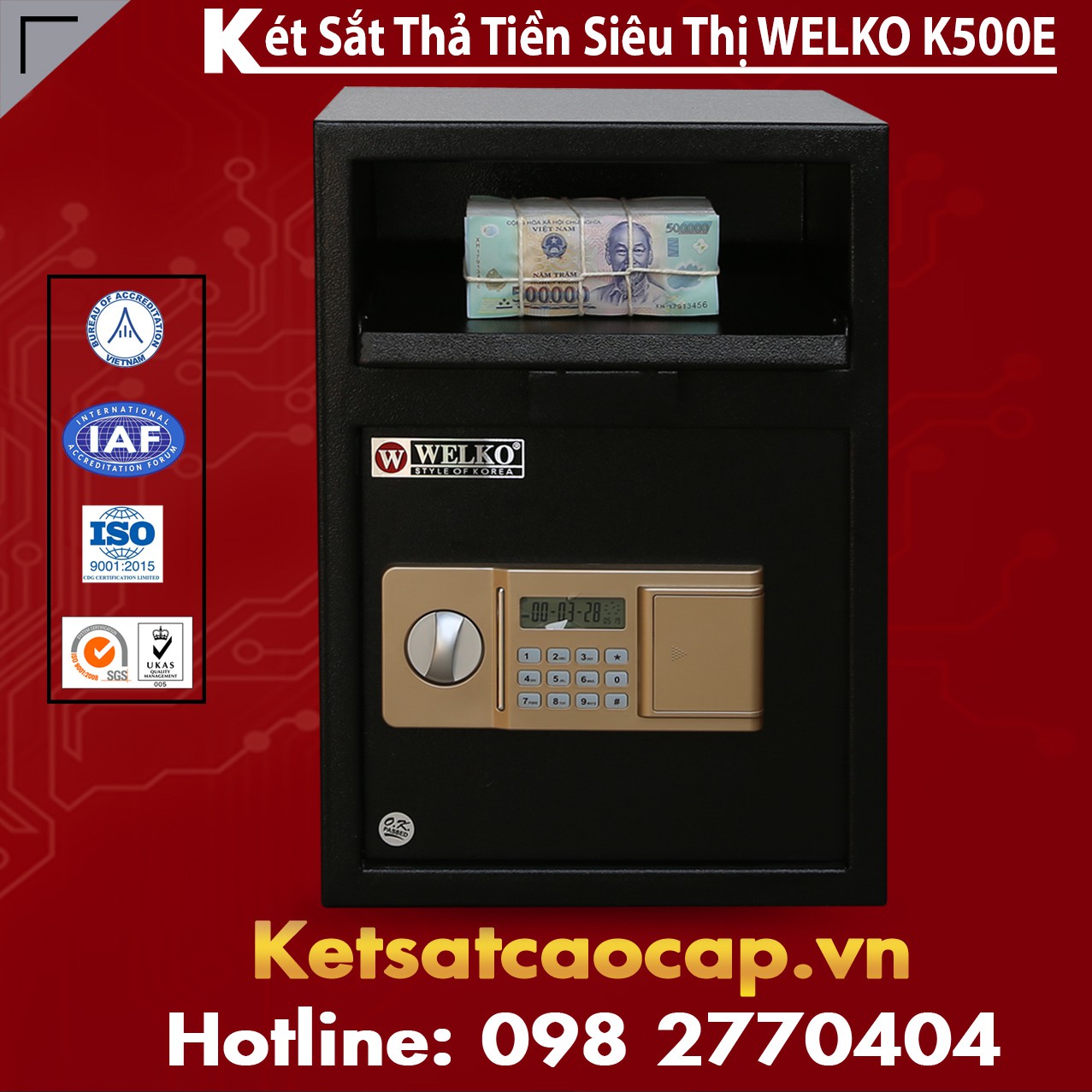 cửa hàng bán Két sắt thu ngân welkosafe chất lượng ở tphcm
