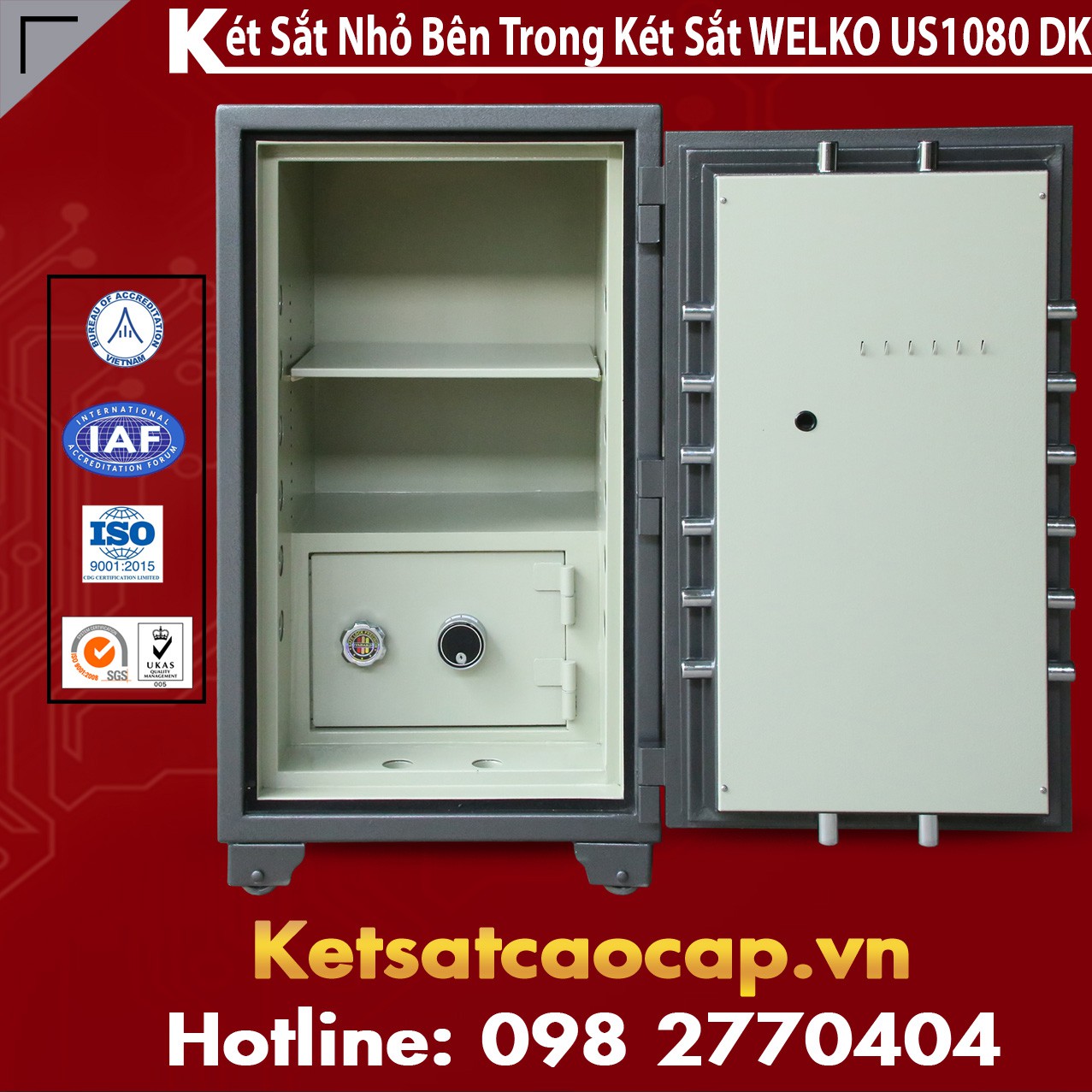 Két Sắt WELKO US1080 DK Black Két Trong Két Pro