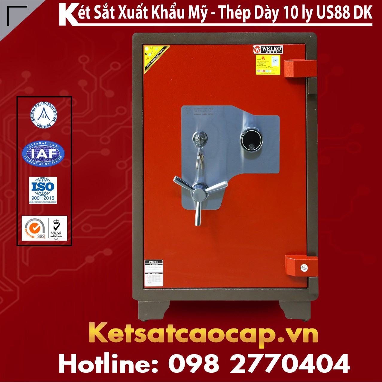 Công Ty Xuất Khẩu Két Sắt WELKO US88 DK Red