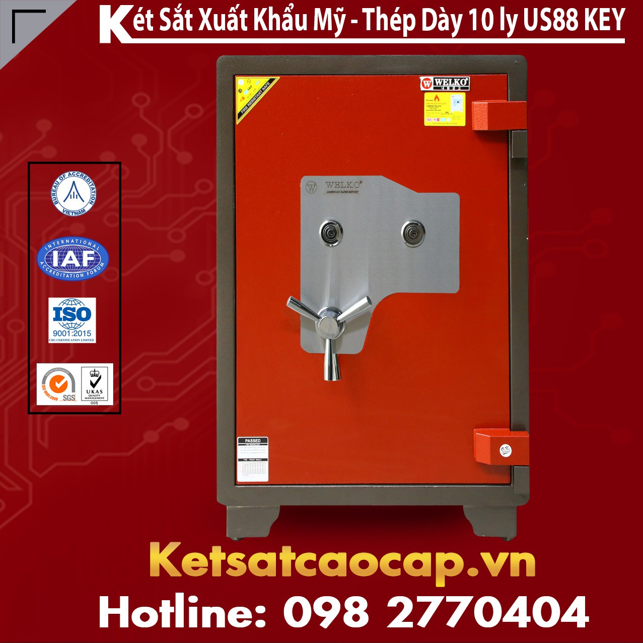 Công Ty Xuất Khẩu Két Sắt WELKO US88 KEY Red
