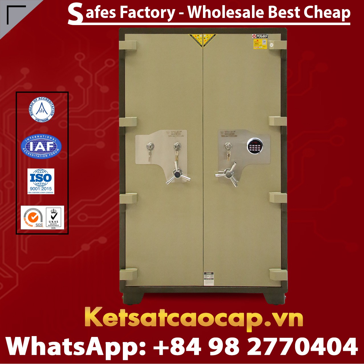 Luxury Safes Box WELKO US1650 LED Two Door