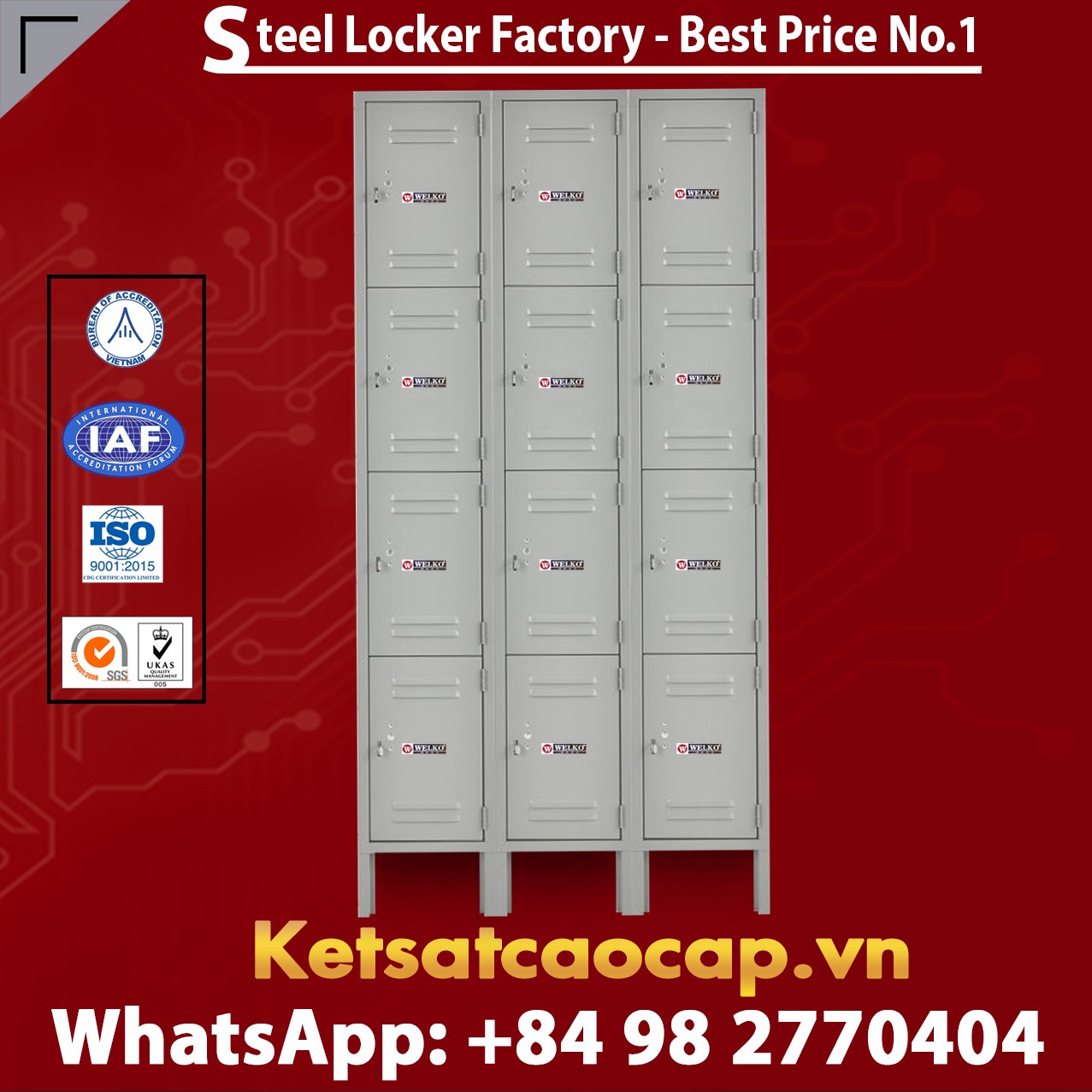 Steel Locker 4 Tier 12 x 12 x 18 12 Door Ready To Assemble Gray