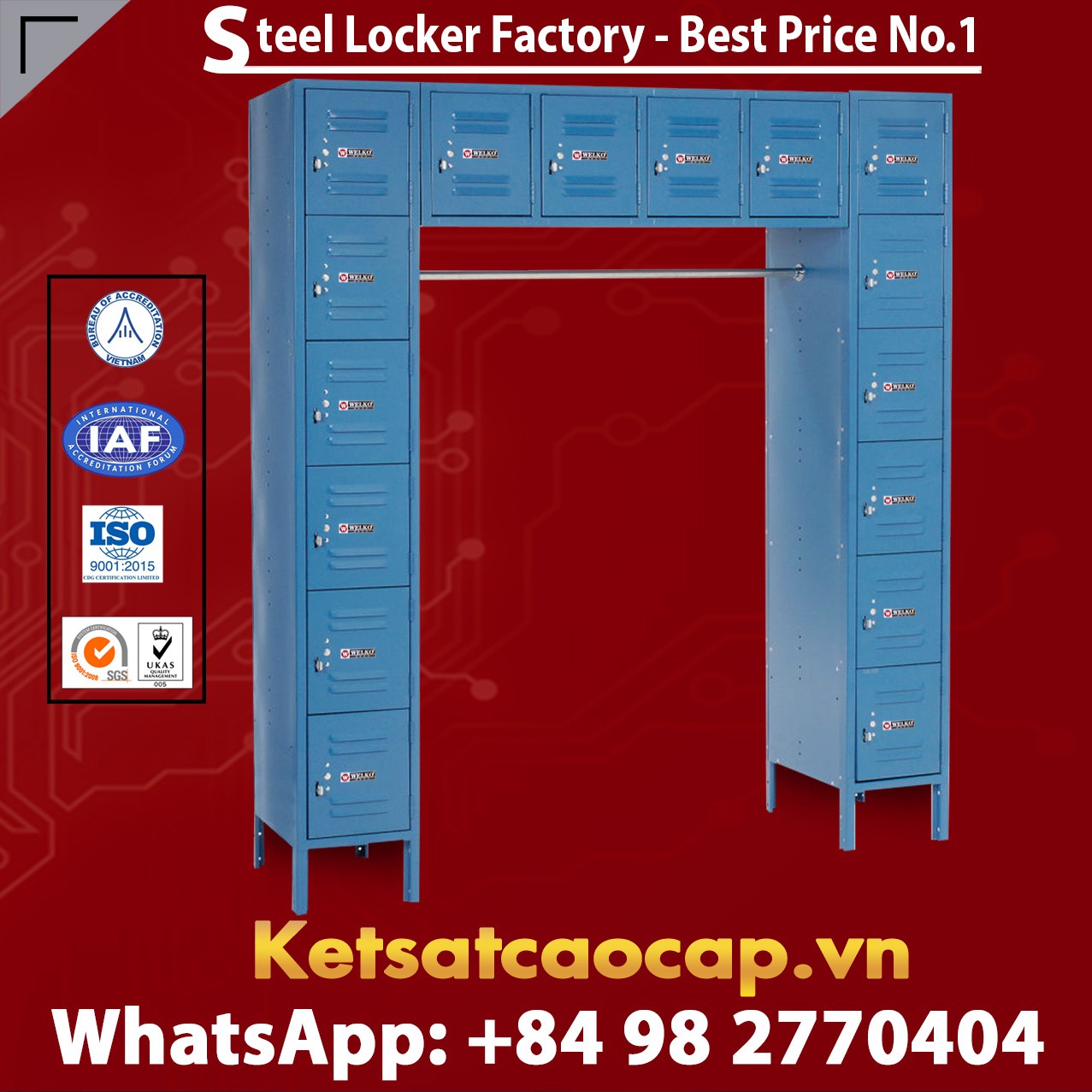Steel Locker 12 x18x12 16 Door Ready To Assemble Blue
