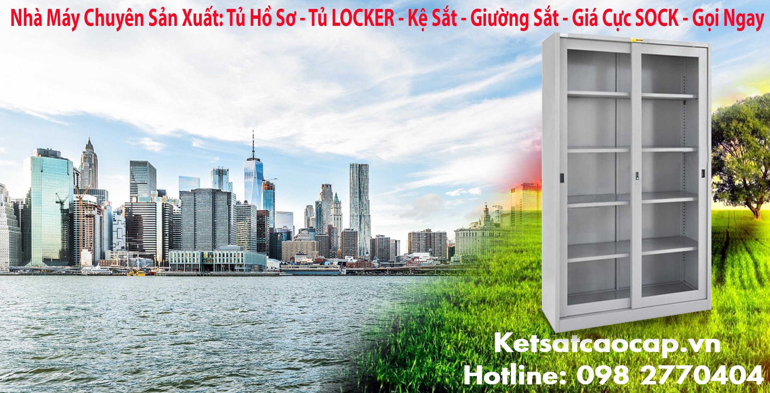 Tủ Hồ Sơ 2 Cánh Kính Cửa Lùa