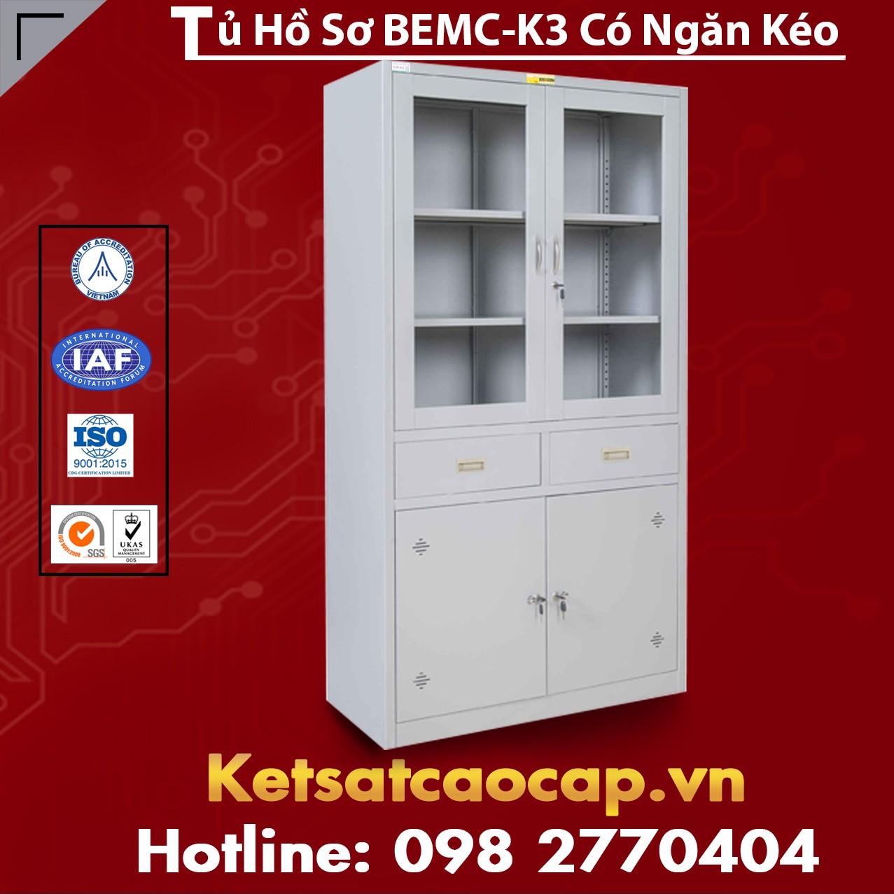 Tủ Hồ Sơ BEMC K3 Có Ngăn Kéo
