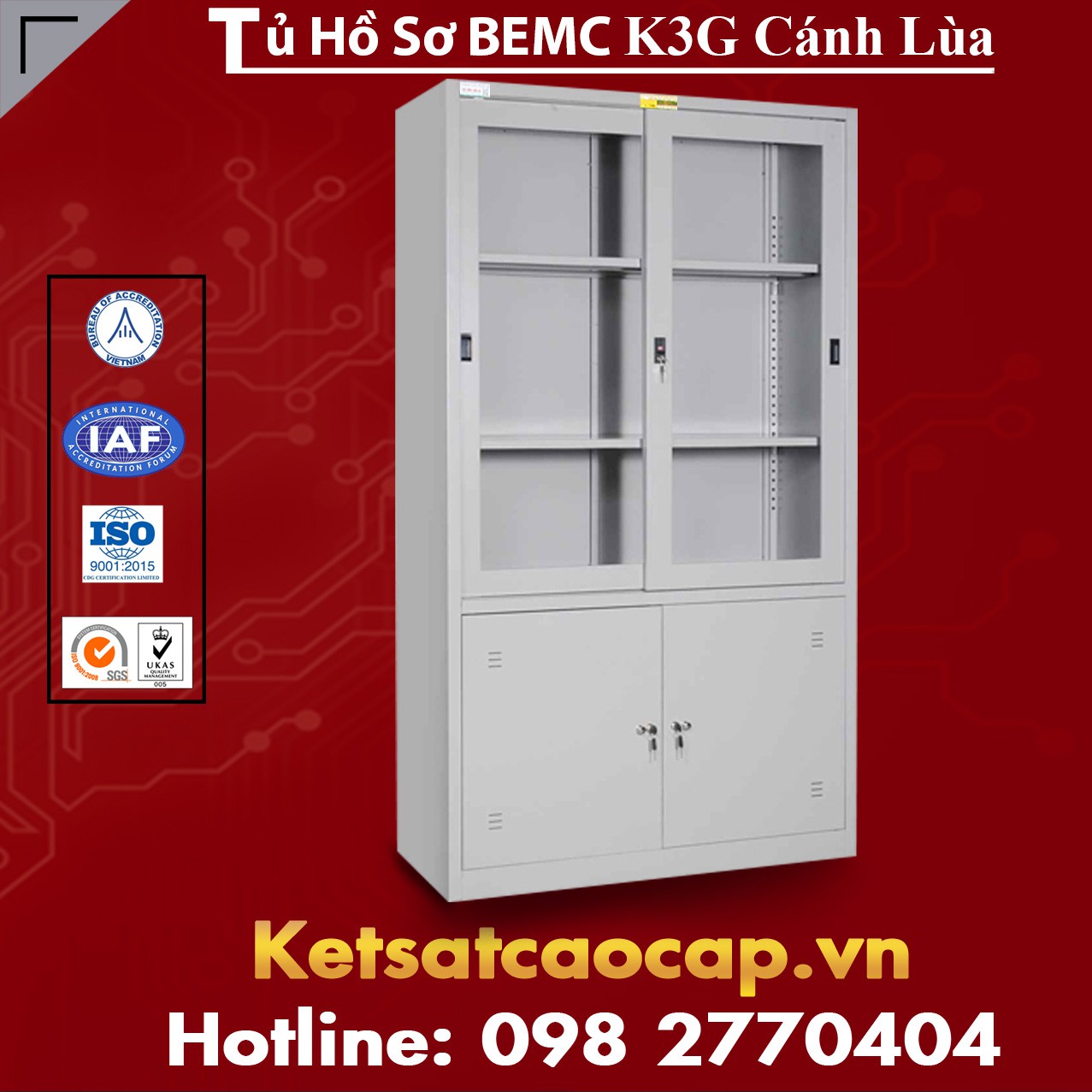 Tủ Hồ Sơ  BEMC K3G Cánh Lùa