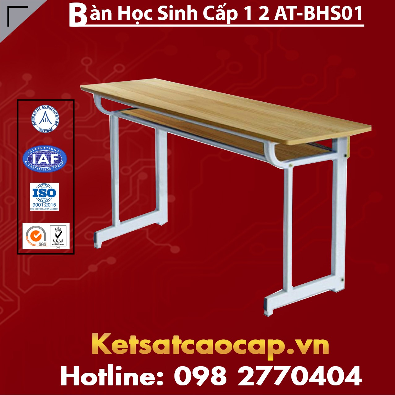 Bàn Học Sinh Cấp 1,2 Chỗ Ngồi Rời AT-BHS01
