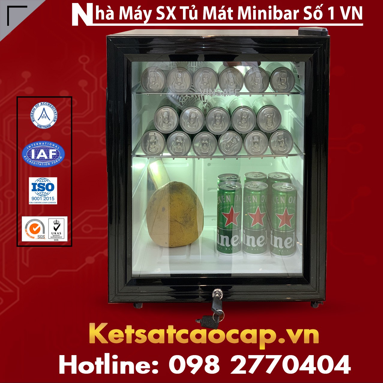 Tủ Mát MiniBar Cánh Kính MB40-CK