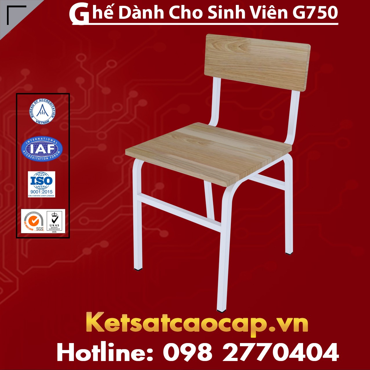 Ghế Chân Sắt Dành Cho Sinh Viên G750
