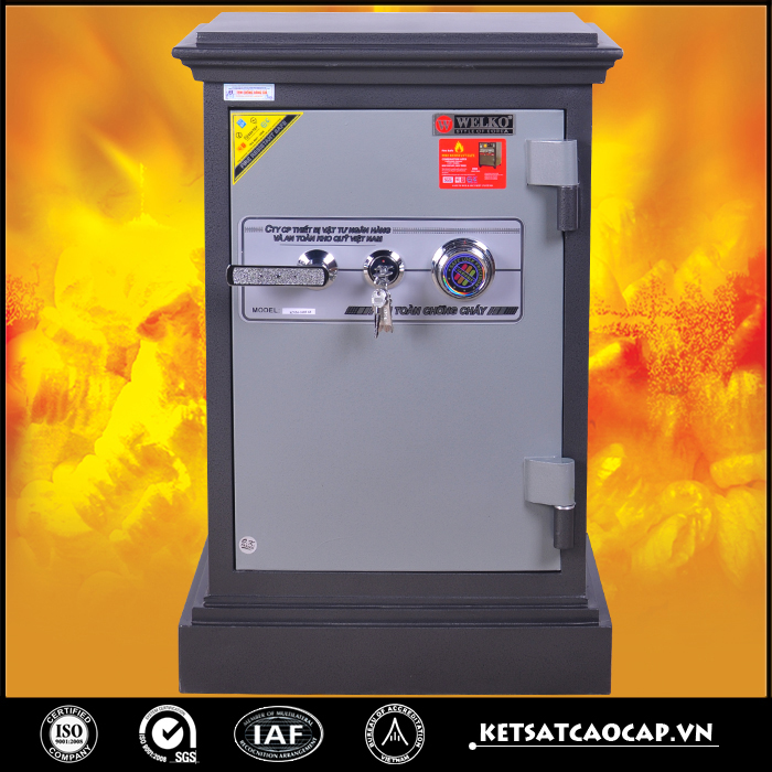 két sắt an toàn Kn54 đen khóa cơ