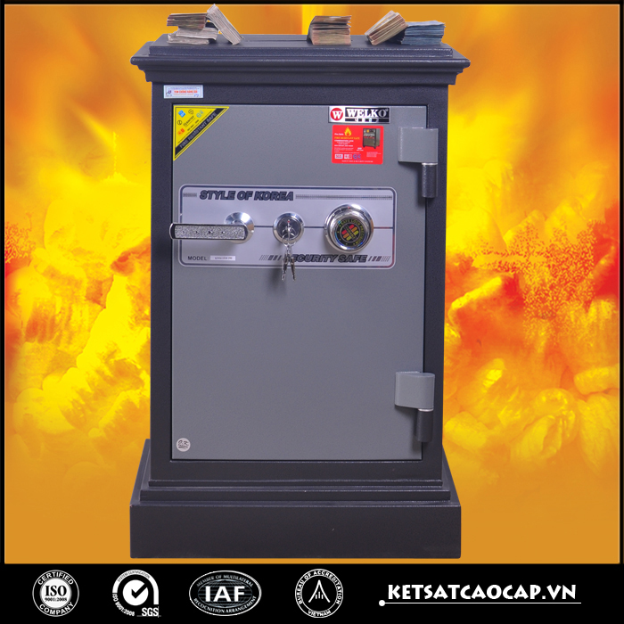 két sắt an toàn Kn54 đen khóa cơ công đức