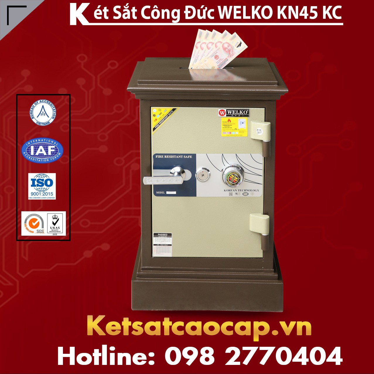 Két Sắt Công Đức Khoét Nóc WELKO KN45 - KC