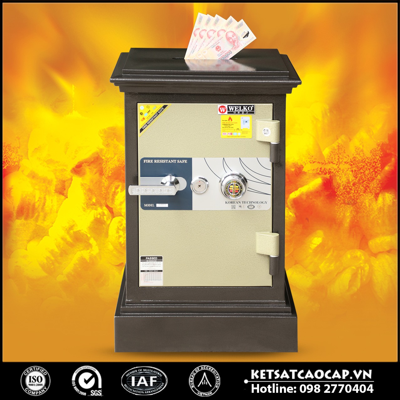 Két Sắt Hòm Công Đức X740 - KC Black