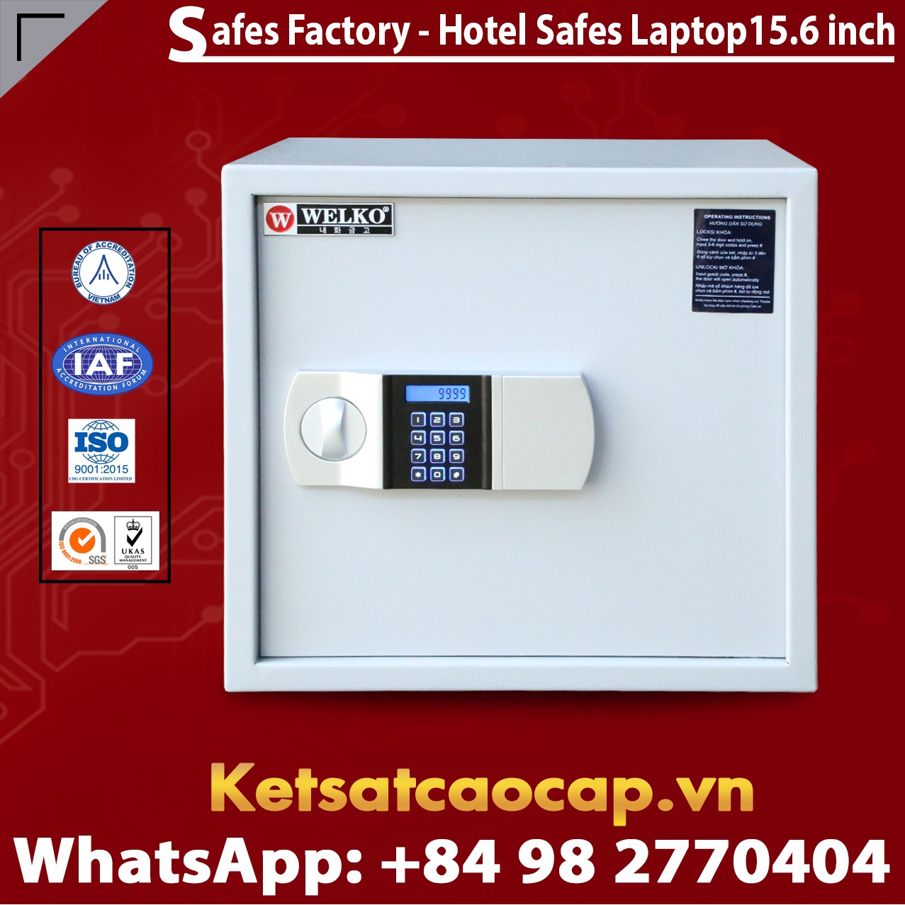 Hotel Safes  WELKO Laptop 15.6 Inch