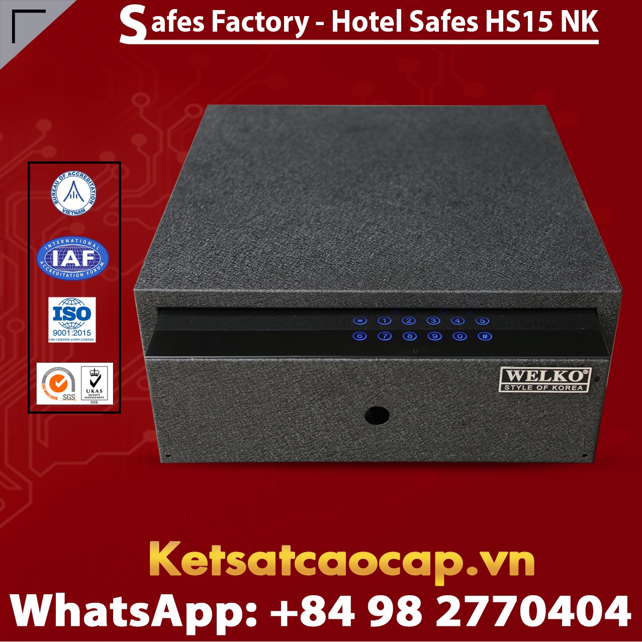 Két Sắt Khách Sạn Hà Nội Hotel Safes WELKO HS15 NK