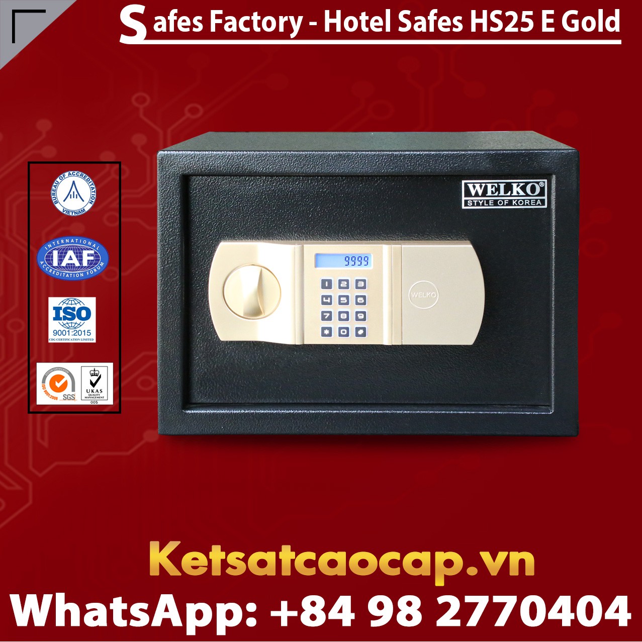 Hotel Safes  WELKO HS25 E Gold