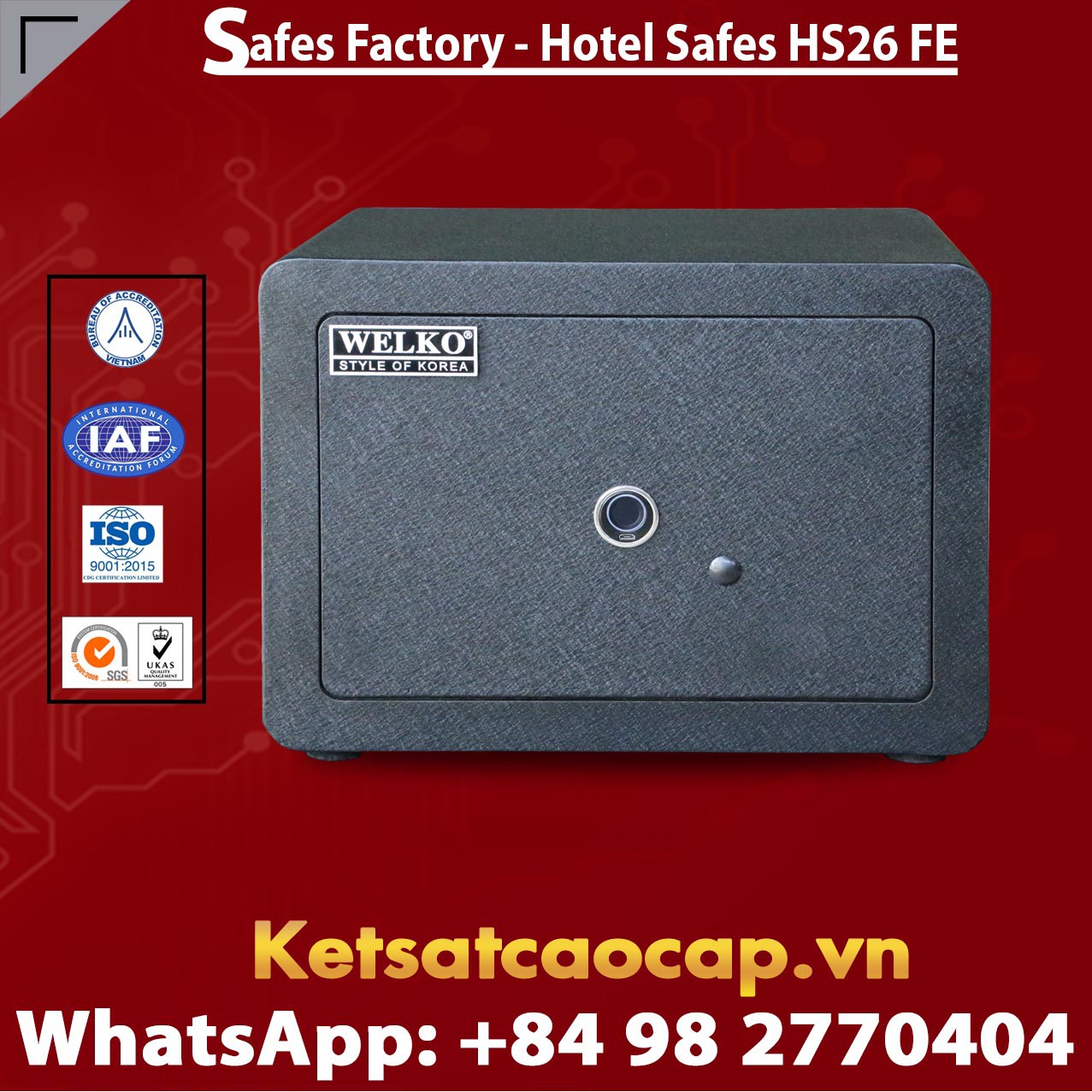 Két Sắt Khách Sạn Hà Nội Hotel Safes WELKO HS26 FE