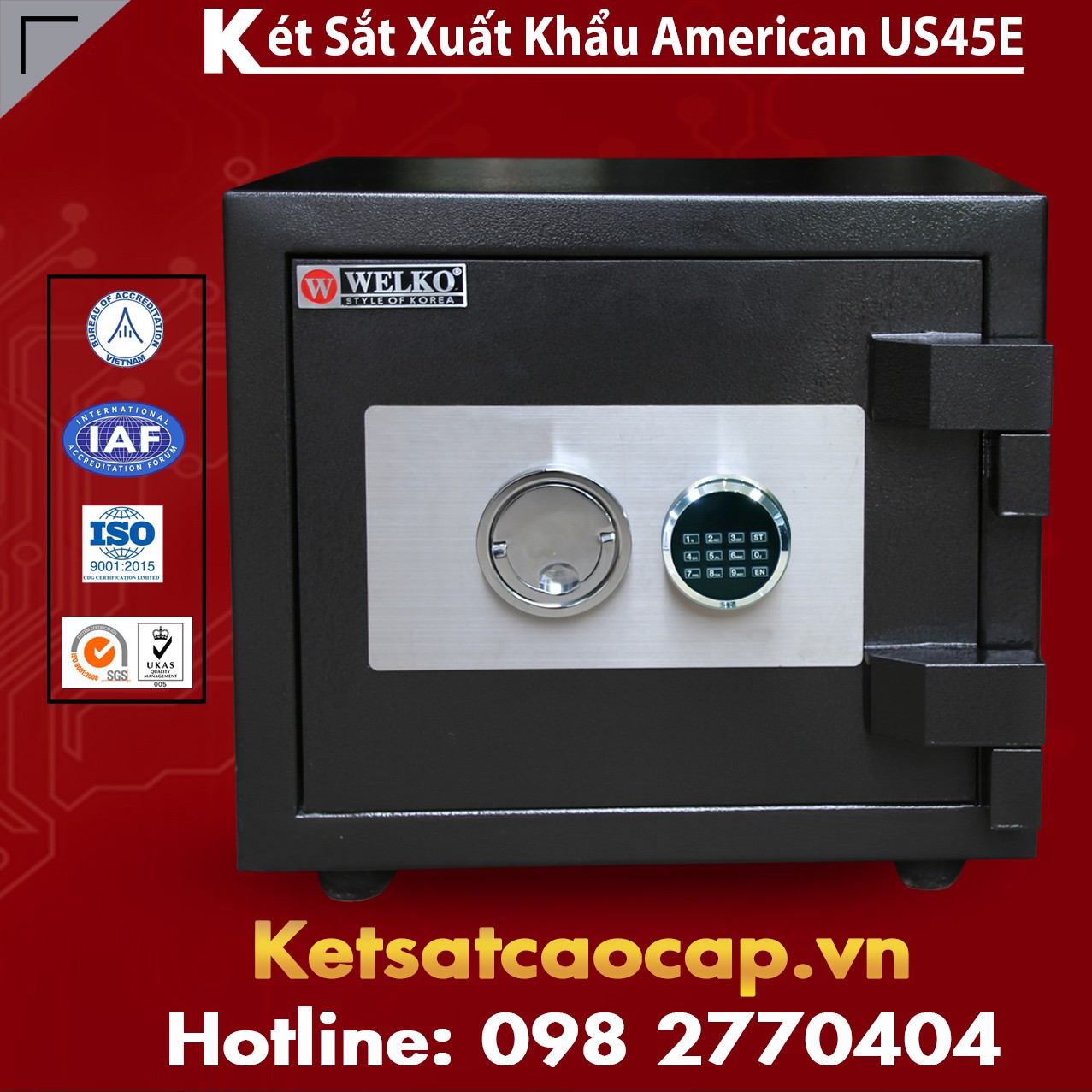 Két Sắt Mini US 45 E Black