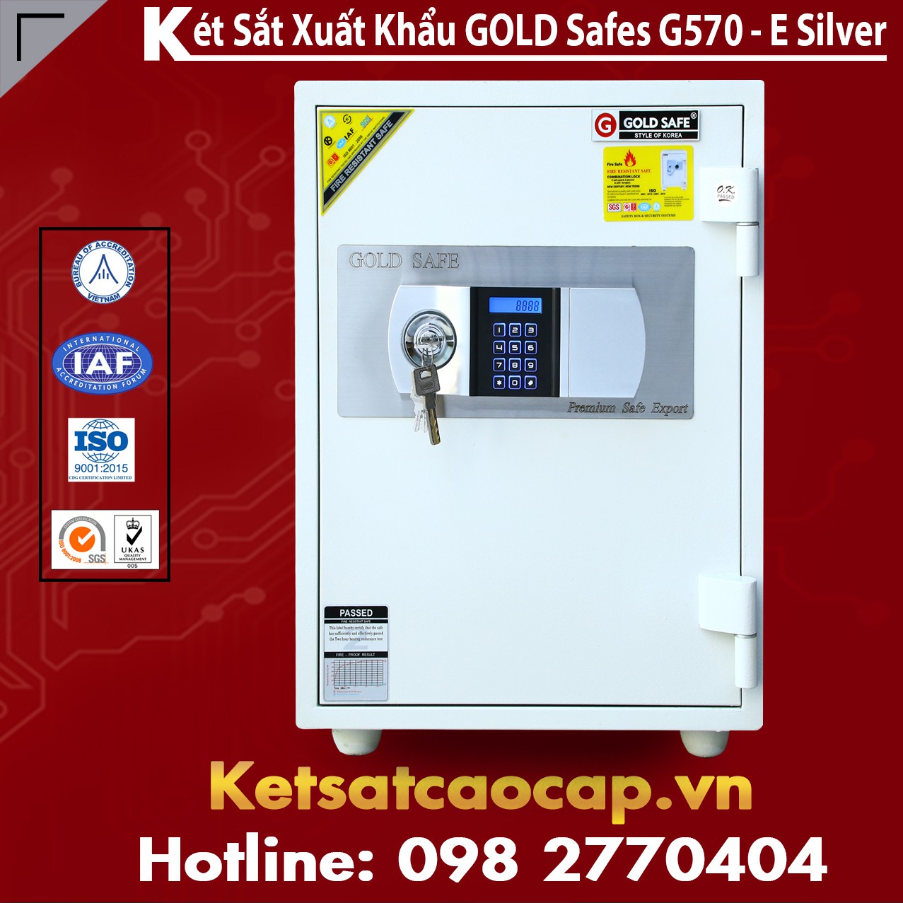 Két Sắt May Mắn GOLD SAFES G570 E Silver
