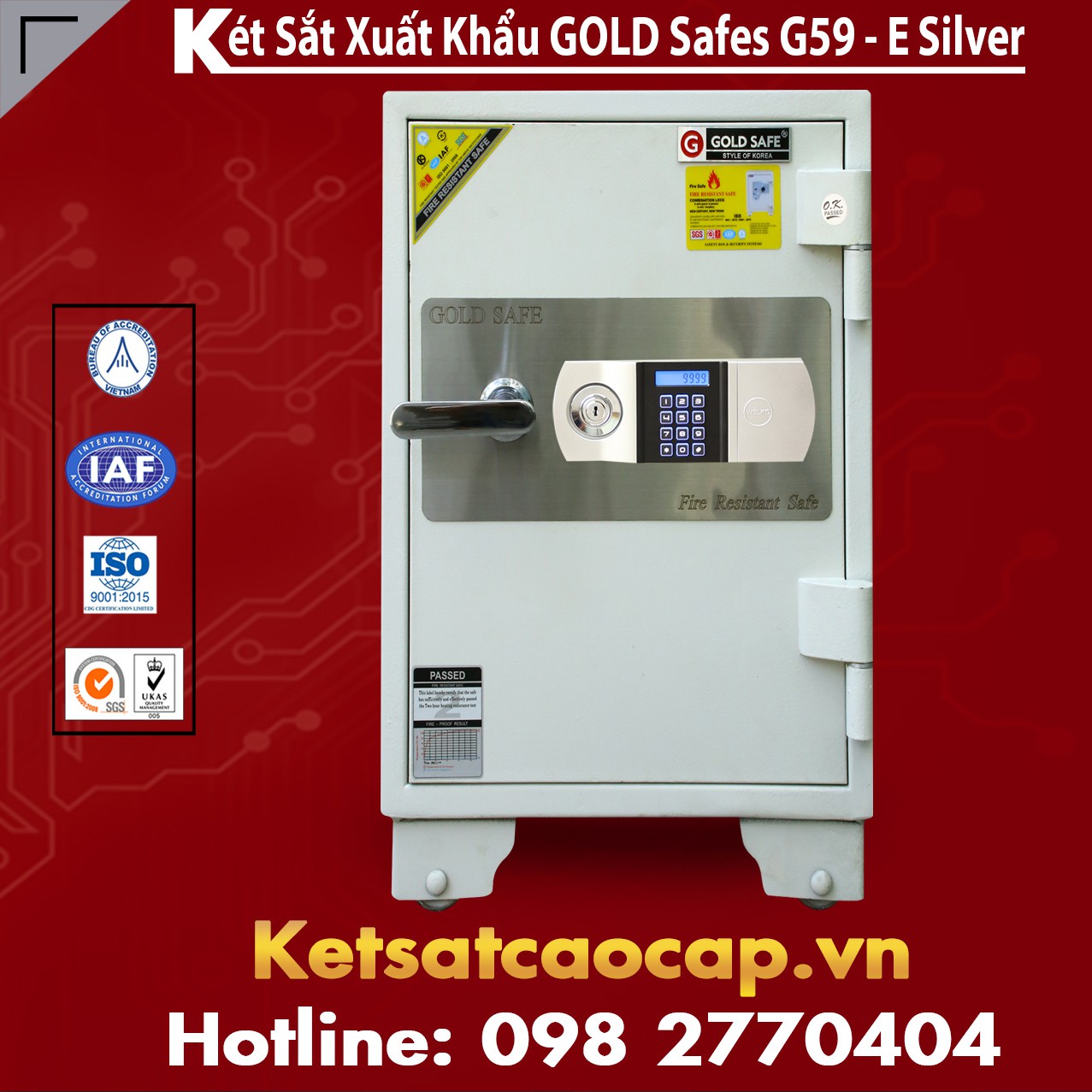 Két Sắt May Mắn GOLD SAFES G590 E Silver