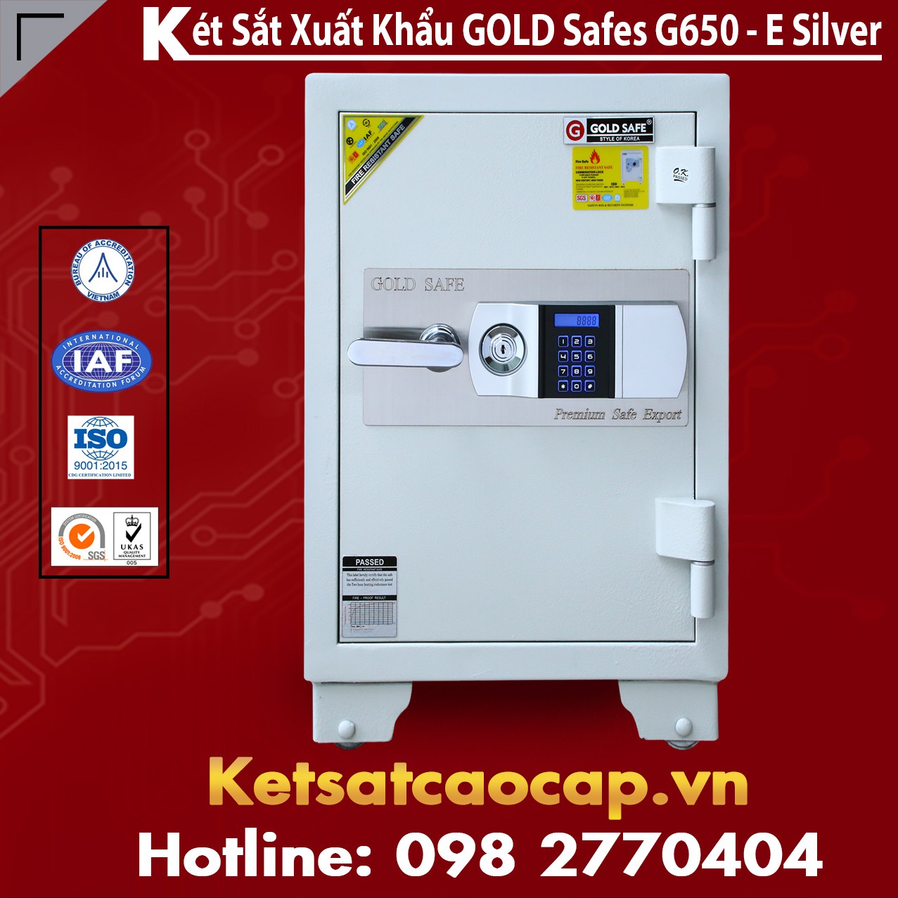 Két Sắt May Mắn GOLD SAFES G650 E Silver