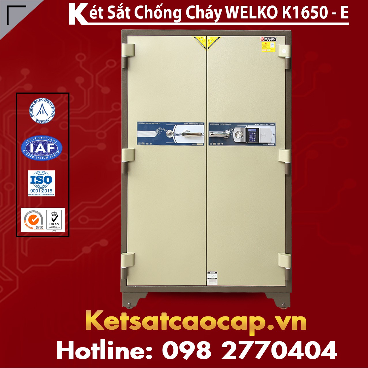 Két Sắt Chống Cháy Welko K1650 - E Silver