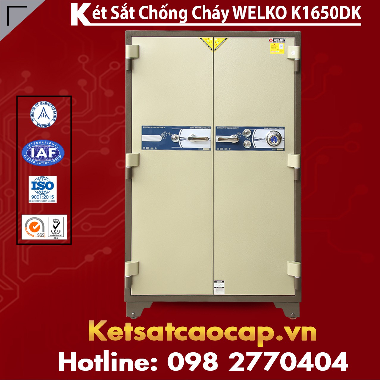 Két Sắt Chống Cháy WELKO K1650 - DK Chính Hãng
