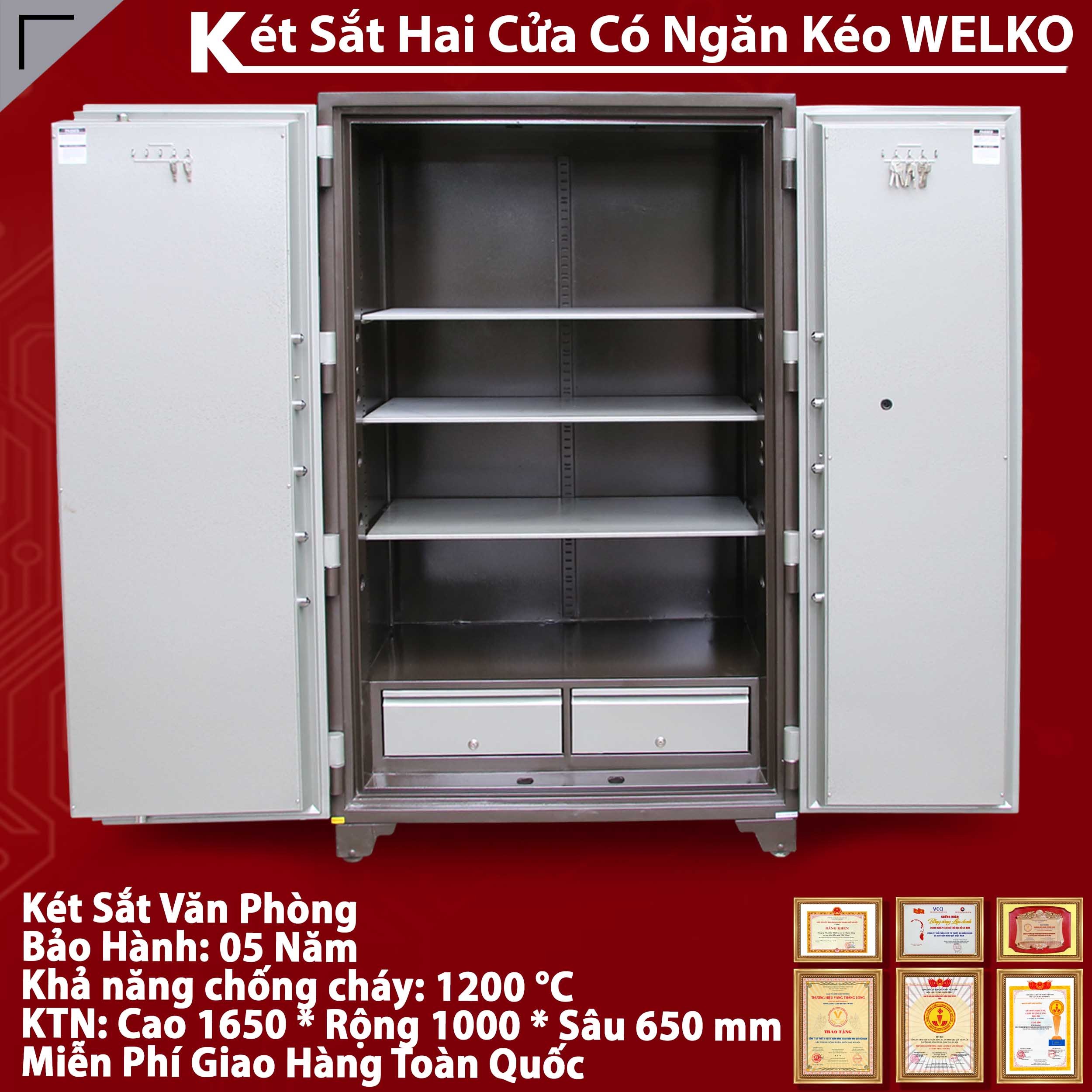Két sắt 2 cửa đựng hồ sơ